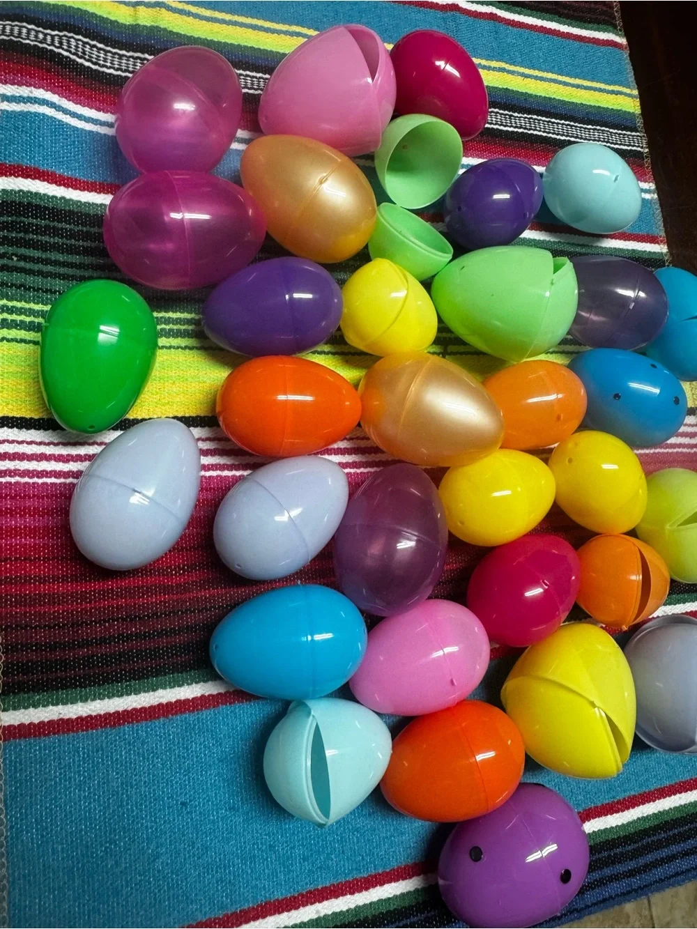 Colorful Plastic Easter Egg Party Favor Set - Assorted Colors 33 pieces